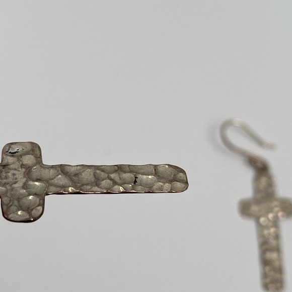 Sterling Silver Cross Earrings - Picture 8 of 8